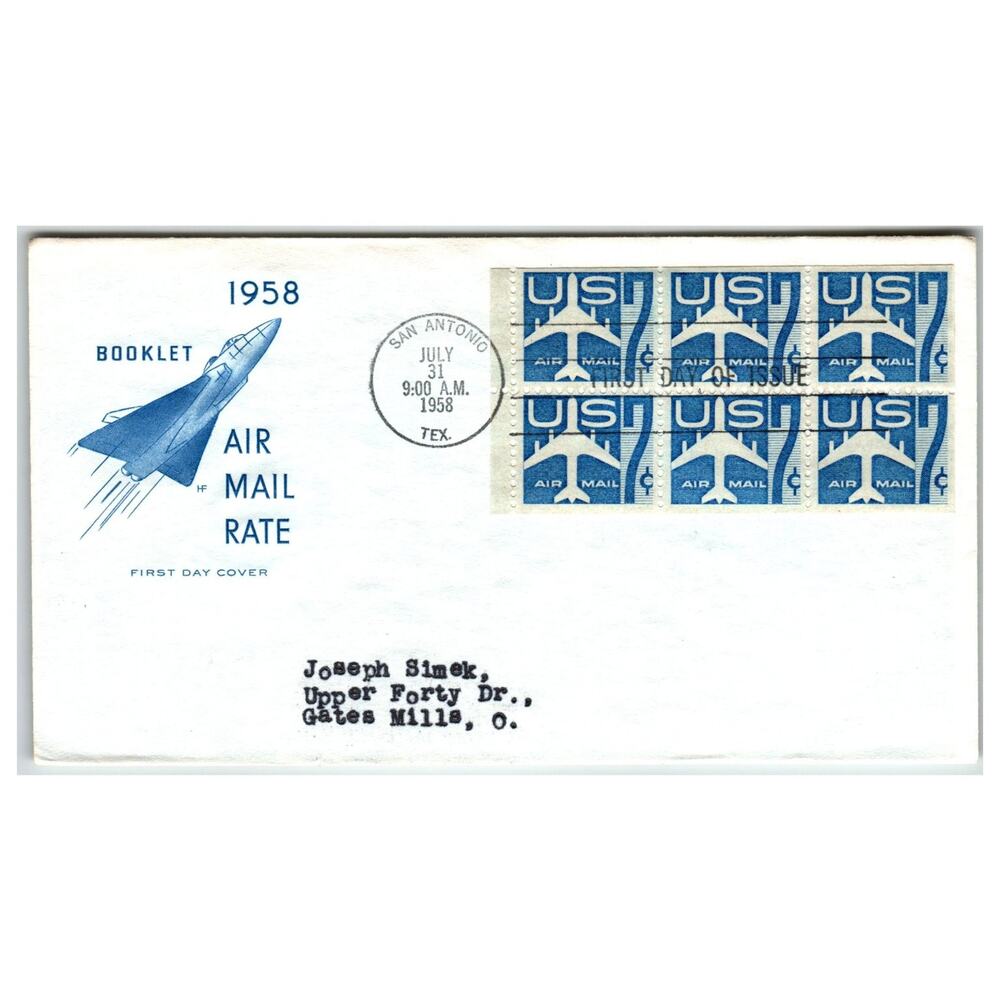 Scott #C52 1958 Jet Air Mail Unaddressed FDC San Antonio TX